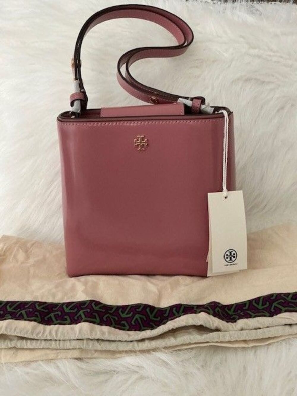 Tory Burch Pink Ginger Emerson Patent Leather Bag/Crossbody MSRP $278 NWT